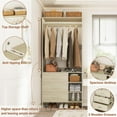 thumbnail image 3 of Aheaplus 2.5FT Closet System with 3 Drawers, 29.5’’ Closet Organizer, Wood Closet Organizer System, Walk-in Closet or Small Closets Wardrobe, Clothes Rack with Hanging Rods,-E6, White Oak, 3 of 7