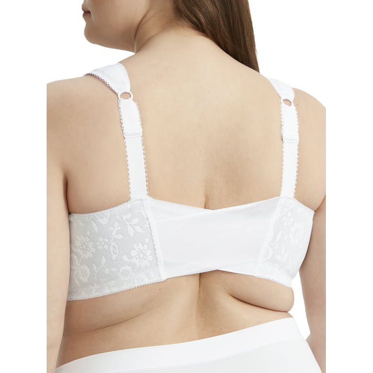 Playtex 18 Hour Supportive Flexible Back Front-Close Wireless Bra White  38DD Women's 