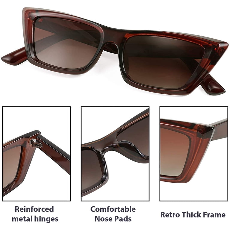 FEISEDY Polarized Small Cateye Rectangle Sunglasses, UV400  display picture 1