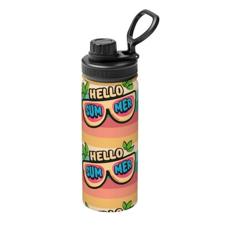 

Fuzoiu Hello Summer Print 18oz Sports Insulated Kettle Stainless Steel Vacuum Water Bottle Leakproof Sport Flask