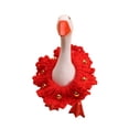 thumbnail image 2 of Desk Goose Outfits 7 Inches Handmade Crochet Pink Dress Clothes for Mini Magnetic Porch Goose Statue, Cute Knitting Geese Decor Accessories for Valentines Day, 2 of 3