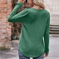 thumbnail image 4 of Enjoytime Hauts d'Hiver pour Femmes Couleur Unie Manches Longues Blouse Plissée Col Rond Chandail Décontracté Vêtements Amples, 4 of 7
