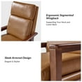thumbnail image 4 of Manual Leather Recliner Chairs Push Back with Wooden Arms Set of 2 for Adults Living Room Camel, 4 of 9