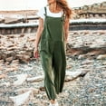 thumbnail image 2 of ShomPort Jumpsuits for Women Sleeveless Square Neck Summer Casual One Piece Rompers Wide Leg Long Pants Jumpsuits with Pockets (X-Large, Army Green), 2 of 6