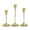 Yellow, variant on Gold Aluminum Alloy Candle Holders Set Of 3 With Layered Height Variation For Dining Table Wedding Holiday Decor 3Pc Size 8.66X8.27X2.76In Weight 0.441Lb