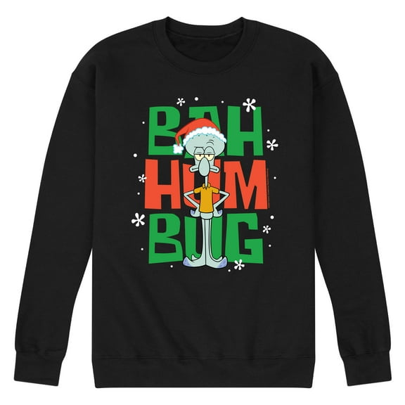 SpongeBob SquarePants - Squidward Bah Humbug - Men's Crew Neck Fleece Pullover