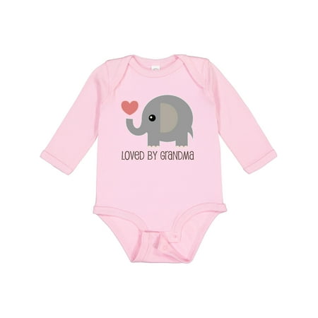 

Inktastic Loved by Grandma Cute Grandchild Gift Baby Boy or Baby Girl Long Sleeve Bodysuit