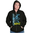 thumbnail image 3 of Street Fighter 90s Gamer Chun-Li Unisex Plus Size Zip Hoodie Brisco Brands 4X, 3 of 6