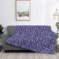 thumbnail image 2 of Uemuo Lavender Flowers Printed Throw Blanket for Couch, Fluffy Fuzzy Blankets for Bed, Sofa, Cozy Flannel Faux Fur Blanket-60"x50", 2 of 6