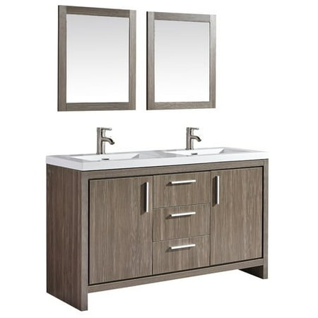 Orren Ellis Peiffer 59'' Double Sink Bathroom Vanity Set with Mirror - Walmart.com