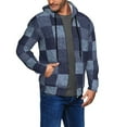 thumbnail image 3 of Zip Up Hoodies for Men - Blue Gingham Buffalo Check Long Sleeve Comfrt Men'S Fashion Hoodies & Sweatshirts, Jackets for Men Hoodies Pullover Clothing Clothes with Pouch, 3 of 5