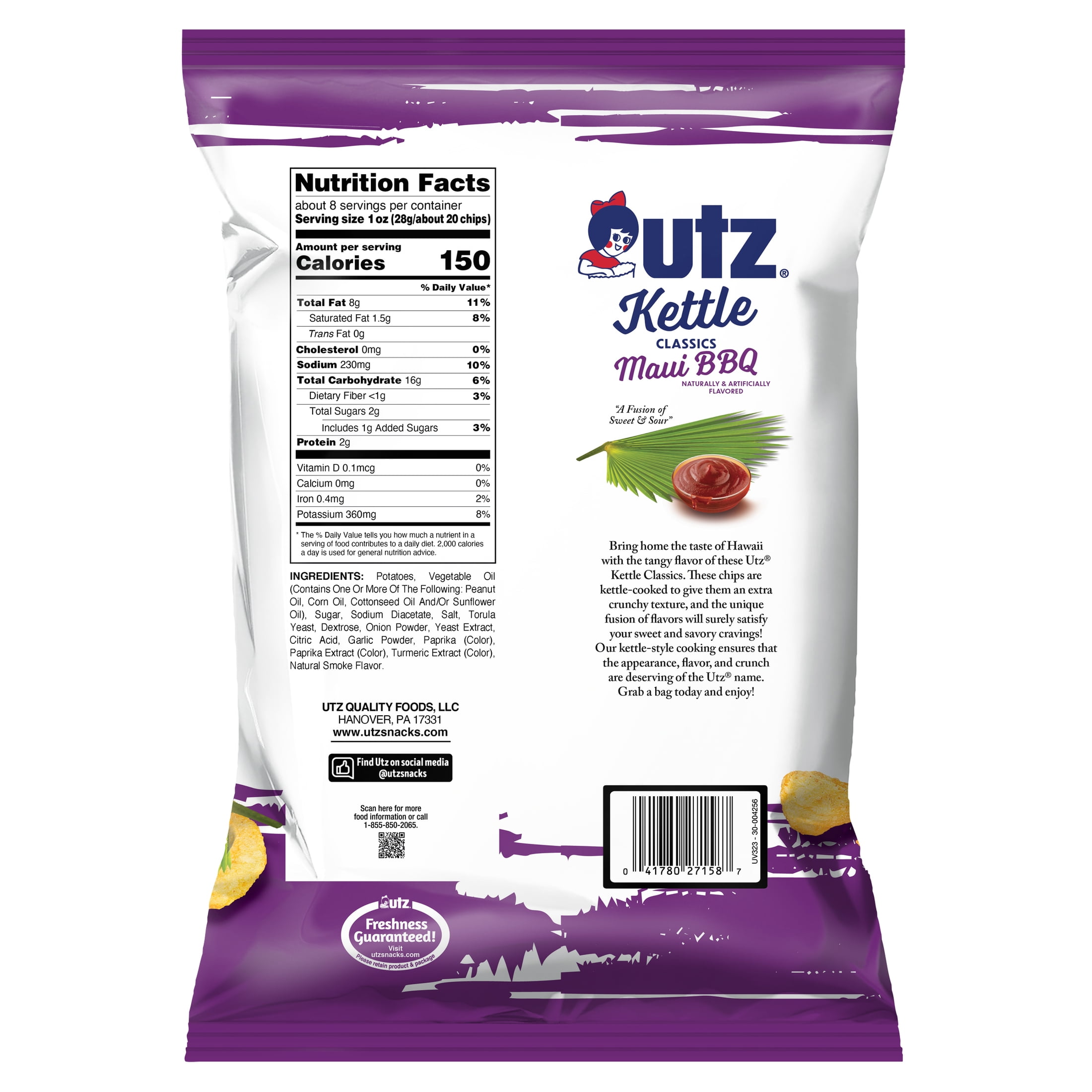 utz maui bbq kettle chips