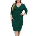 thumbnail image 2 of Gspmoly Robes pour Femmes Grande Taille, Mode Robe Décontractée pour Femmes Printemps/été à Col Rond à Manches Longues Imprimée Robes de Cocktail Aubaines, 2 of 7