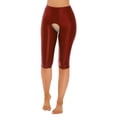 thumbnail image 5 of Pantalones cortos exóticos y sexys para mujer, lencería brillante, pantalones cortos con entrepierna abierta, elásticos, cinturilla elástica suave, mallas sin entrepierna, 5 of 5