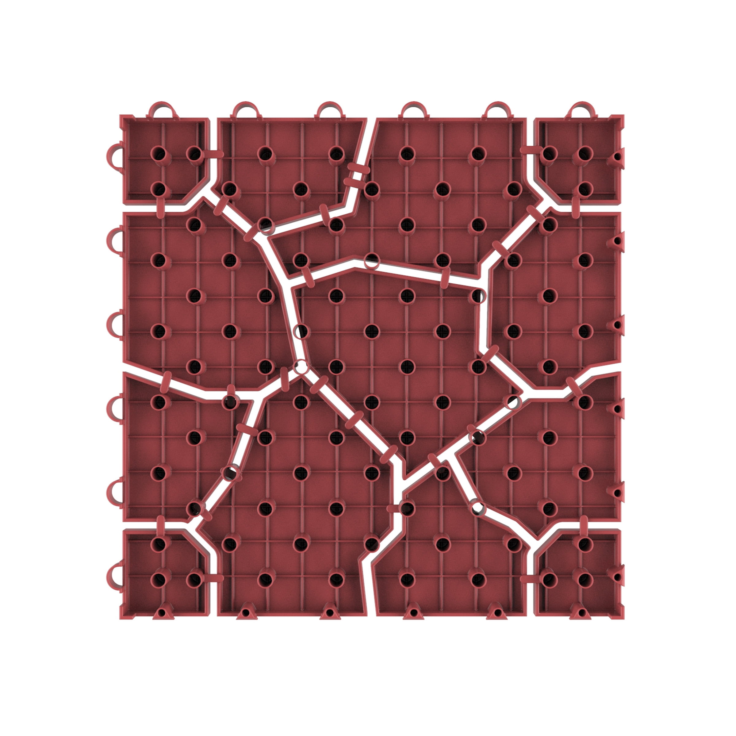 Patio and Deck Tiles 2 Boxes 12 Tiles– Interlocking Brickby Pure Garden (Brick Red)