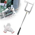 thumbnail image 1 of HUGFEGWE Telescoping Automatic Boat Dock Hook,Stainless Steel Dock Hook Cable Wire Guider Ship Parking Tool,Multi-Function Telescopic U Type Mooring Rope Threading Hook,Puller Tie Rope CA919-147167, 1 of 7