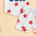 thumbnail image 6 of Toddler Boy 4th of July Outfit Toddler Baby Boy Summer Outfit Short Sleeve T Shirt Top Casual Shorts Set Clothes,White, 6 of 6