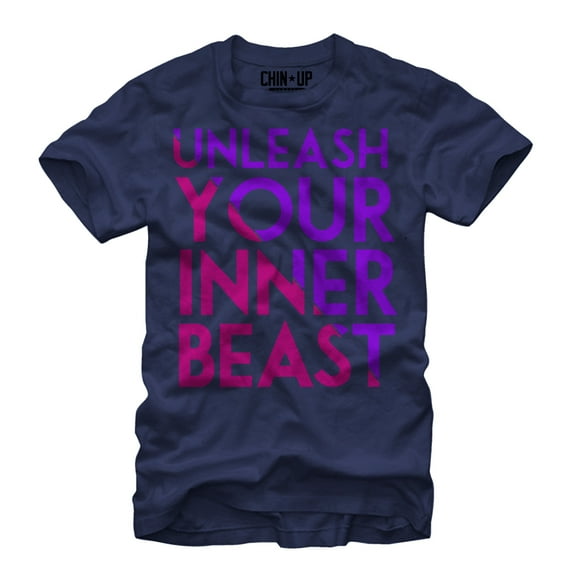 Women's CHIN UP Inner Beast Boyfriend Graphic Tee Navy Blue Small