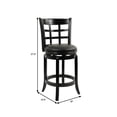 thumbnail image 5 of Benjara Sabi 24" Swivel Counter Stool- Solid Wood- Faux Leather- Brown- Black, 5 of 6
