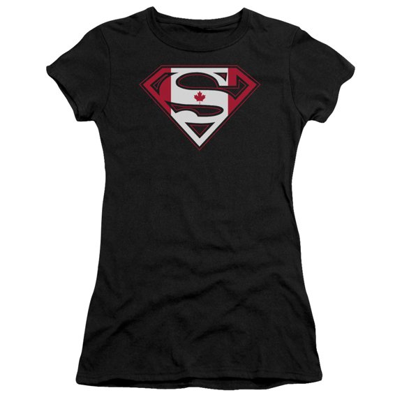 Superman Canadian Shield Junior Women's T-Shirt Sheer Black