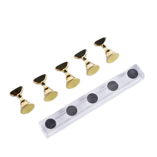 Seitruly 6 piezas de soportes para práctica de uñas, juego de soportes para puntas de uñas, exhibición de uñas para entrenamiento, Base de cristal, Juegos de manicura Oro Seitruly CE013602-03B