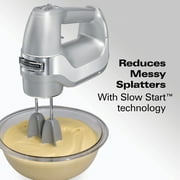 Hamilton Beach Professional 5-Speed Electric Hand Mixer with Easy Clean Beaters, 5 Attachments & Case, Mixer for Kitchen, Silver