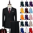 thumbnail image 1 of RKSTN Suits for Men 2 Piece Two Breasted Button Slim Fits Blazer Lapel Dress Suit Set Mens Solid Double Breasted Long Sleeve Prom Tuxedo Suit Blazer and Pants Set Groom Wedding Business Formal Wear, 1 of 7