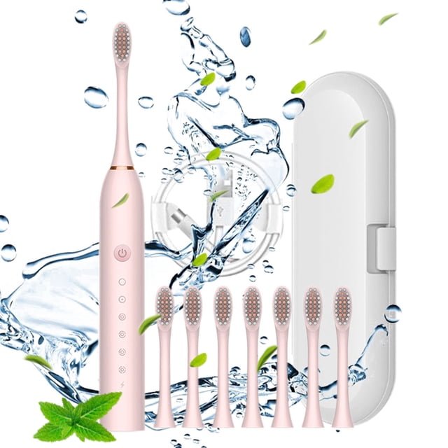 SuoKom Electric Toothbrush, Electric Toothbrush with 8 Brush Heads,with Toothbrush Box, 6 Cleaning Modes, Water Proofing Ipx7 Water Proofing Electric Toothbrush,-Newly