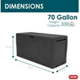 thumbnail image 2 of Keter Samoa 70 Gallon Durable Resin Outdoor Deck Box Storage Organization, Gray, 2 of 8