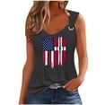 thumbnail image 2 of Puntoco Camiseta sin mangas con cuello cuadrado y estampado del Día de la Independencia para mujer, camiseta holgada sin mangas, 2 of 3