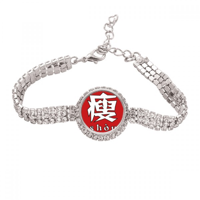 Carácter chino Thin China Pulsera de tobillera de cadena de tenis, joyería de diamantes