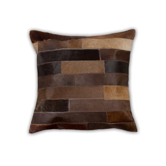 18 x 18 in. Cowhide Pillow - Brown