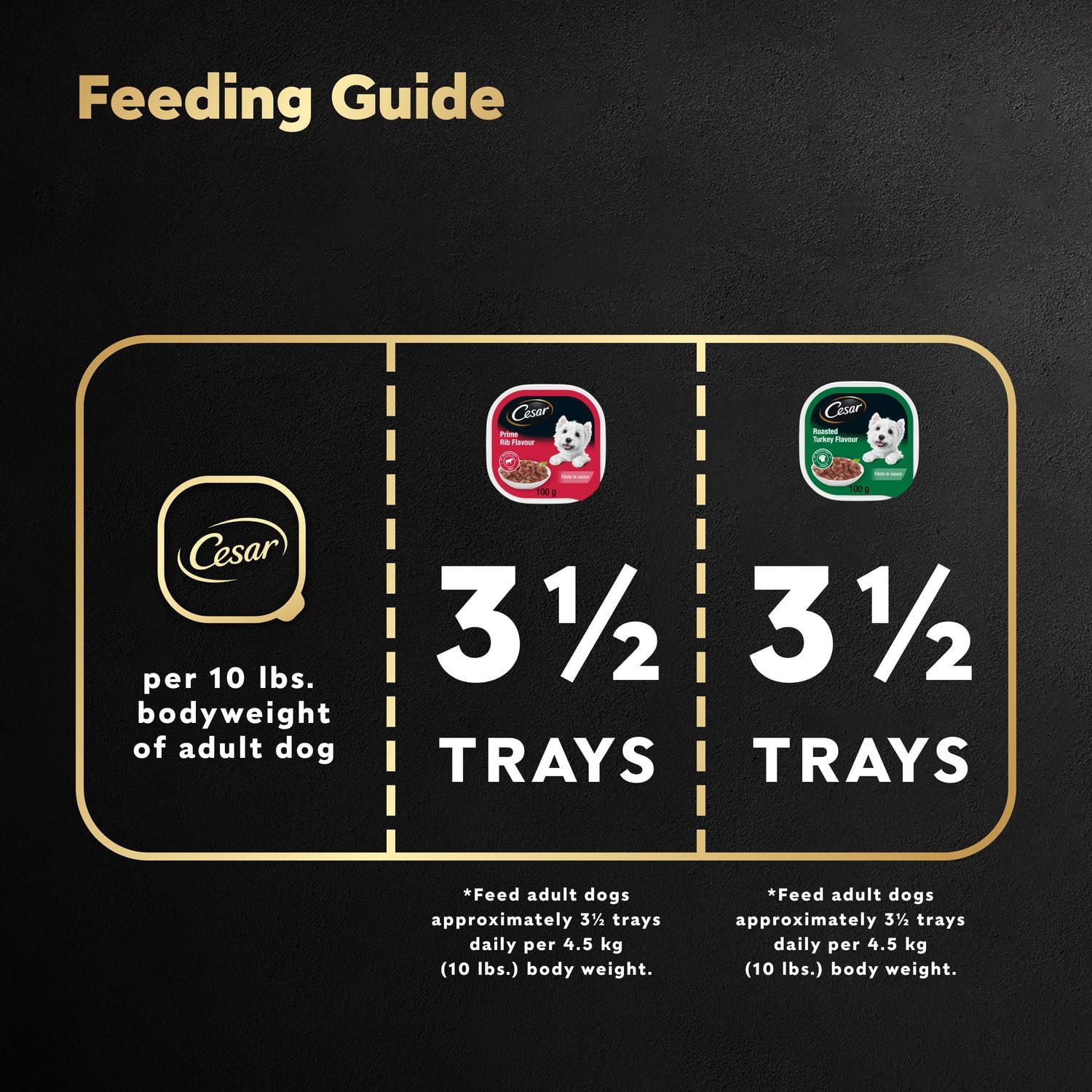 Cesar Adult Filets In Sauce 6 Roasted Turkey & 6 Prime Rib Flavour Soft Wet Dog food, 12x100g