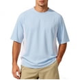 thumbnail image 2 of KeShDi Workout Shirts Quick Dry Gauze Shirts Men's Summer Short-Sleeve Crew Neck Ice Silk T-Shirt Sports Casual Running Top Lightweight Solid Color Breathable Fitness Top Sky Blue 5X, 2 of 9