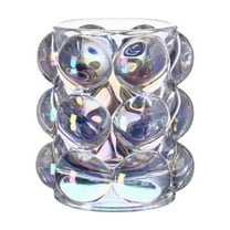 Matoen Cute Glass Makeup Brush Holder - Elegant Desktop Storage for Eyebrow Pencils & Cosmetic Brushes, Perfect Girls Gift