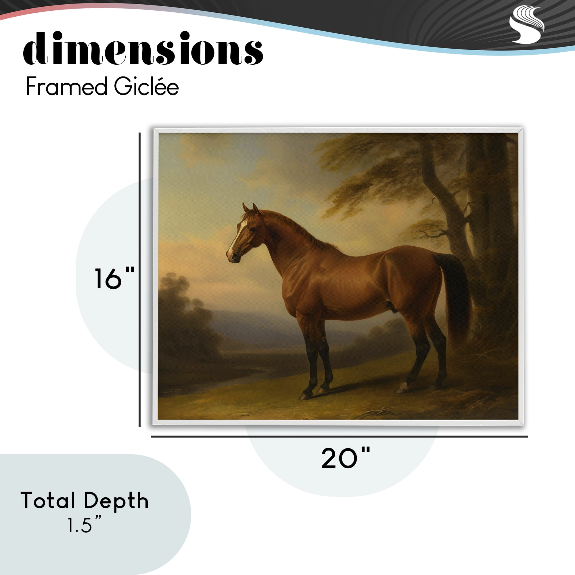 Stupell Industries Vintage Chestnut Horse White Framed Giclee Art, design by Creative Studio