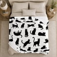 thumbnail image 5 of Playful Black Cats White, Playful Pet Portrait Pattern, Warm Flannel Blanket for Living Room and Bedroom with Detailed Artwork, Cat Lovers Thanksgiving Gift, Pet Lover Home Decor, 5 of 9