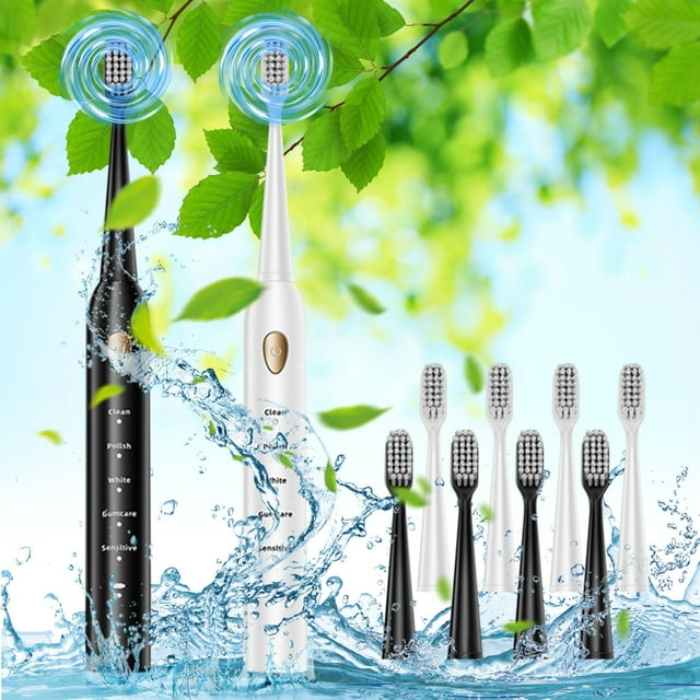 Fiudx Cepillo de Dientes Eléctrico, 5 Modos de Limpieza, 4 Cabezales, Batería de Larga Duración, Resistente Al Agua Ipx7, Vibración Silenciosa, Temporizador Inteligente, Recargable, Ideal para Viajes