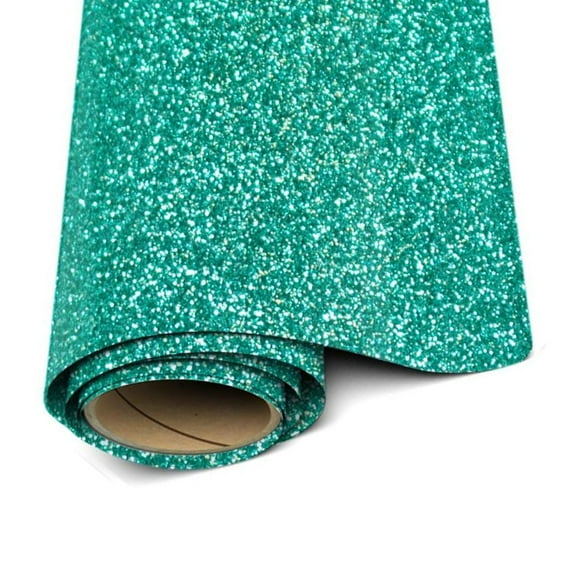 Siser Glitter Heat Transfer Vinyl – Jade HTV Iron on Vinyl – 12” x 3 Foot ( 36 inches / 1 yard )