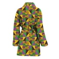 thumbnail image 2 of African Kente Pattern Women Bathrobe One Size Univeral Fits, African American Fashion Lightweight Plush Fleece Long Robe For Women, 2 of 3