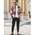 thumbnail image 5 of COOFANDY Men's Plaid Jacket Button Up Jacket Overshirt Fall Fashion Shirt with Pockets, 5 of 10