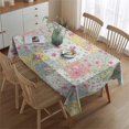 thumbnail image 2 of Pioneer Flower Floral Print Pattern Rectangle Tablecloth 60"x84", Waterproof Polyester Table Cloth, Wipeable Spillproof for Dining Camping Indoor Outdoor, 2 of 5