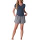 thumbnail image 2 of Camiseta de dormir de mujer INSPIRE CHIC con cuello en V para pijamas y ropa de casa, talla S, azul profundo, 2 of 6