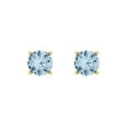 thumbnail image 3 of Clara Pucci 0.2Ct Natural Sky Blue Topaz Round Cut VVS1 Screw Back Stud 18k Solid hypoallergenic Gold Designer Earrings For December, 3 of 7