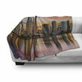 thumbnail image 3 of San Diego Soft Flannel Fleece Throw Blanket, California USA Downtown Skyline at Sunset Twilight Modern Apartment Buildings, Cozy Plush for Indoor and Outdoor Use, 50" x 70", Multicolor, by Ambesonne, 3 of 6
