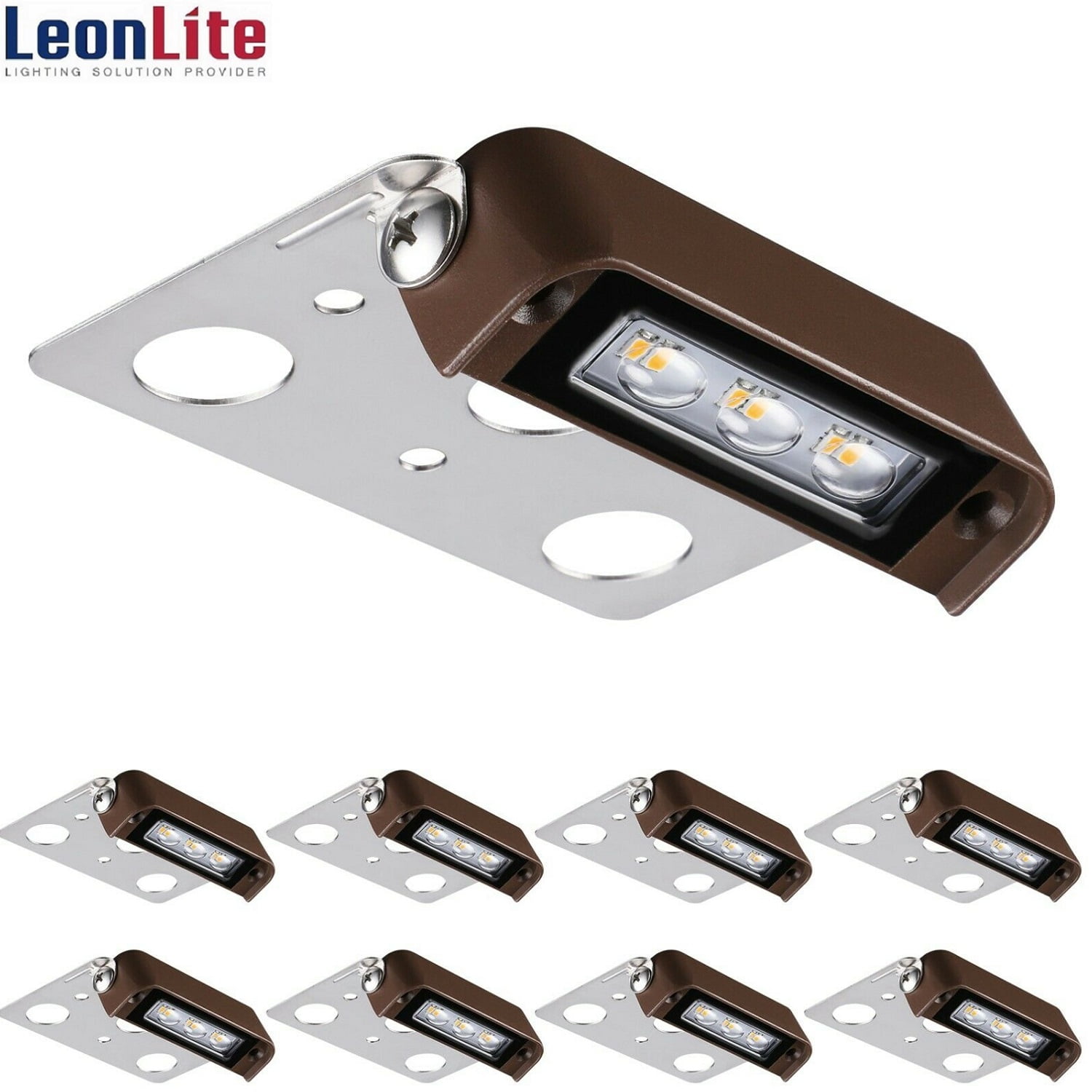 LEONLITE 8 Pack 4 Inch LED 270° Rotatable Hardscape Paver Light, Low