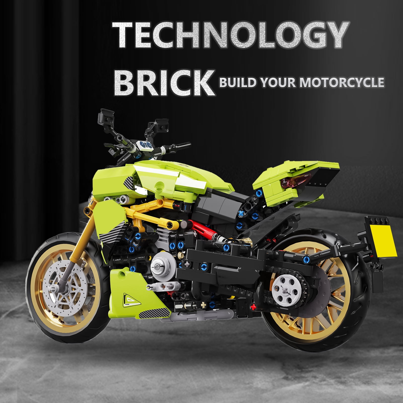 QOQ Motorcycle Building Block Toy Racing Roadster,1:5 Model Collectible Kits Motorcycle's Model Set and Technic for Boys & Adults (1018 Pieces)