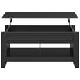 thumbnail image 2 of Yaheetech 41" Wooden Lift Top Coffee Table with Hidden Compartment & Cubic Open Shelves, Black, 2 of 7