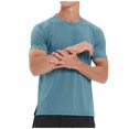 thumbnail image 2 of Workout Shirt Men Compression Fit Quick Drying Gym Shirts Mesh Breathable Short Sleeve Crew Neck Running Fishing Hiking Top, 2 of 5