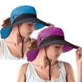thumbnail image 1 of Rosoz Cola de Caballo Sombreros de Sol para Mujer Protección UV Malla Plegable ala Ancha Senderismo Playa Pesca Verano Safari, 1 of 1